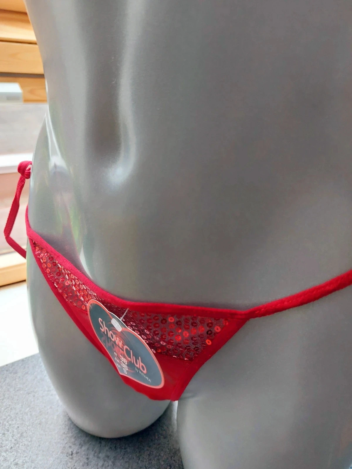 Conjunto de lencería roja Show Club de tul y lentejuelas / T38 85B – photo 11